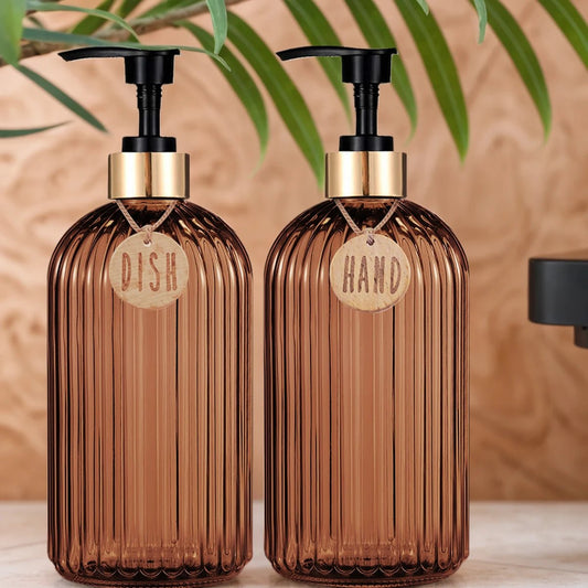 Amber Soap Dispenser Bottle - THE NORD COLLECTIVE - Amber Soap Dispenser Bottle